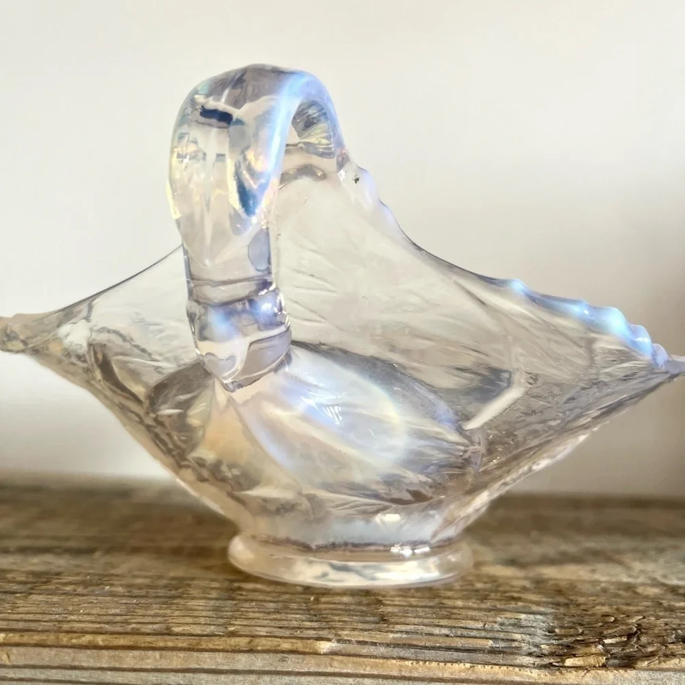 Vintage Fenton candy dish opalescent glass